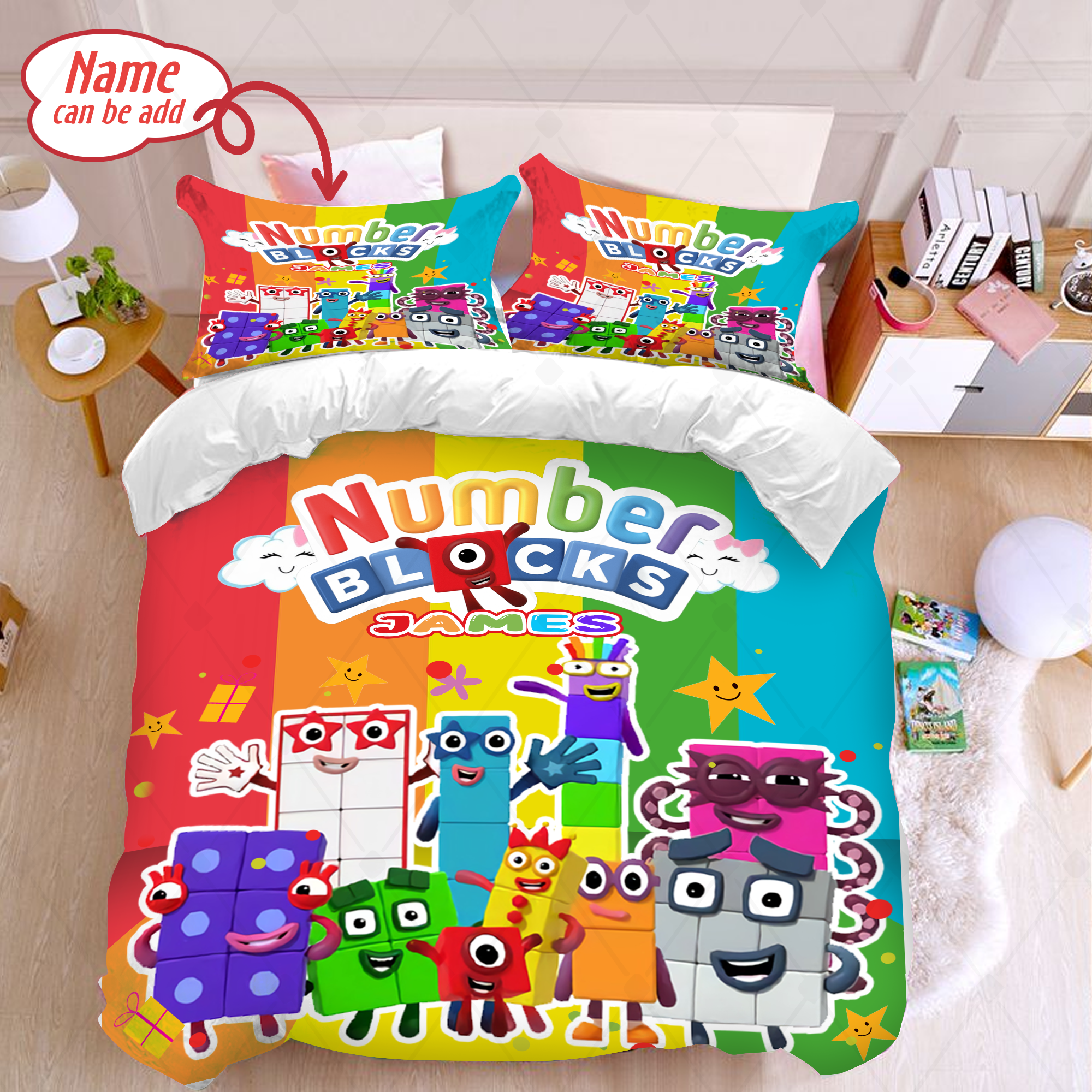 Personalized Numberblocks Duvet Cover And Pillowcase Numberblocks Bedding Set Numberblocks Birthday Party Kids Bedding Set